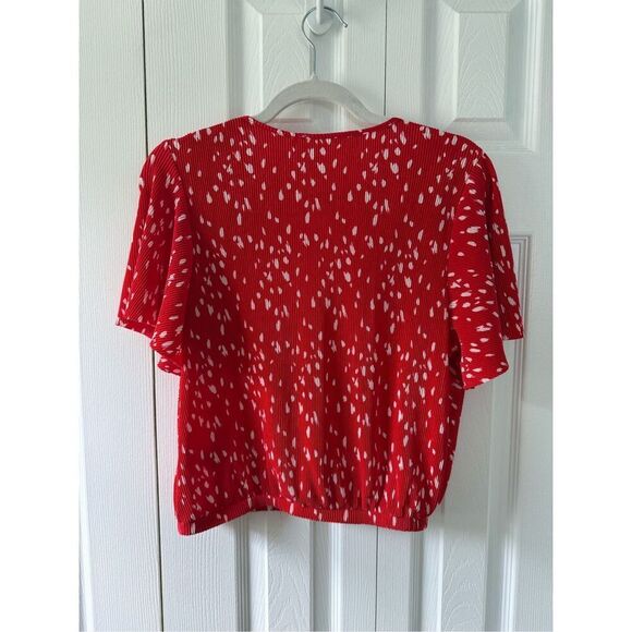 ASTR Short Sleeve Crop Blouse Top Size M - Picture 4 of 5